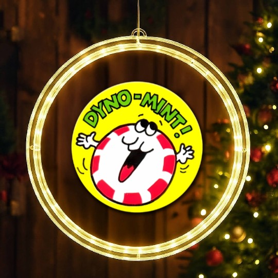 Vintage Scratch And Sniff Sticker Peppermint Dyno- LED Christmas Window Lights