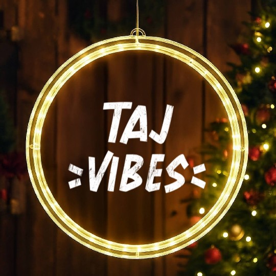 Taj Vibes Squad Family Reunion First Last Name LED Christmas Window Lights