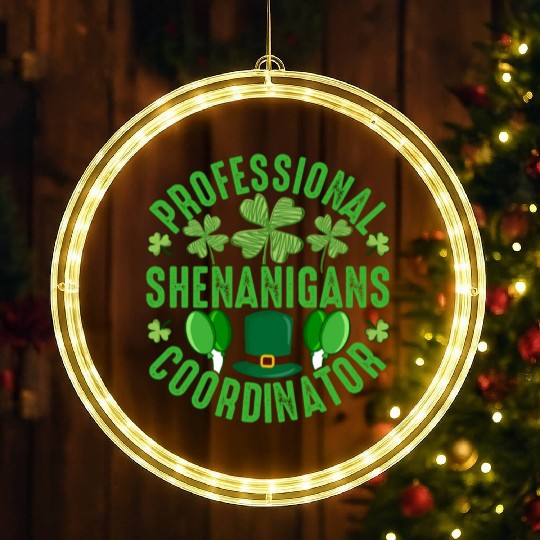 Stpatric Day Professional Shenanigans Coordinator LED Christmas Window Lights