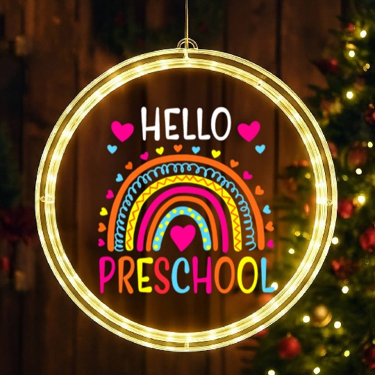 Hello Preschool Back To School Pre-K Teacher LED Christmas Window Lights
