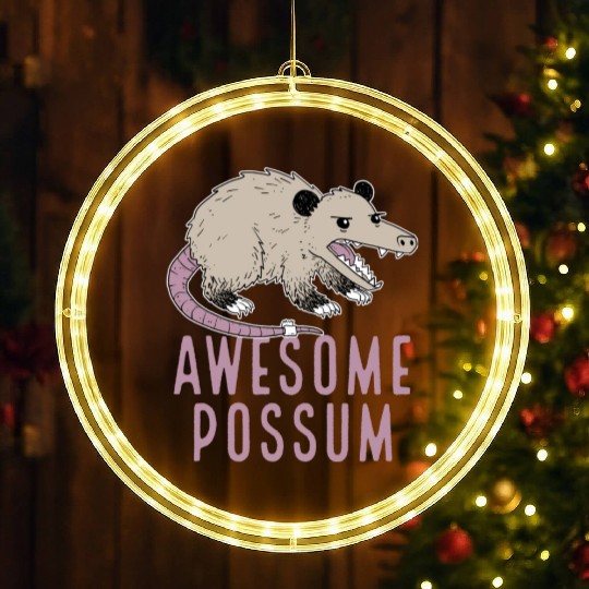 Awesome Possum Funny Design Trash Lover LED Christmas Window Lights