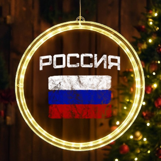 Russia Russian Flag LED Christmas Window Lights
