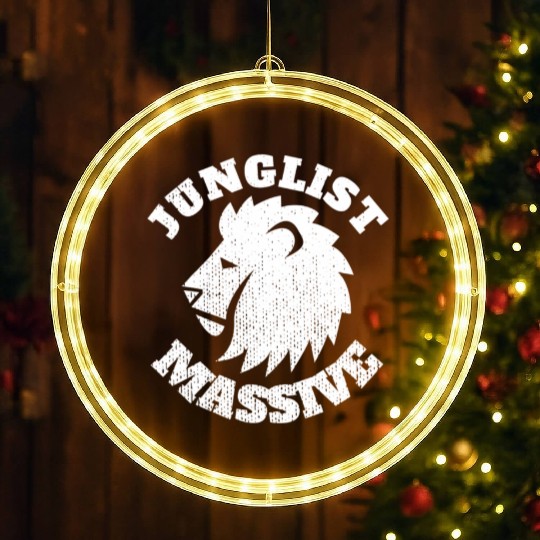 Junglist Music DnB EDM Drum N Bass Lion LED Christmas Window Lights