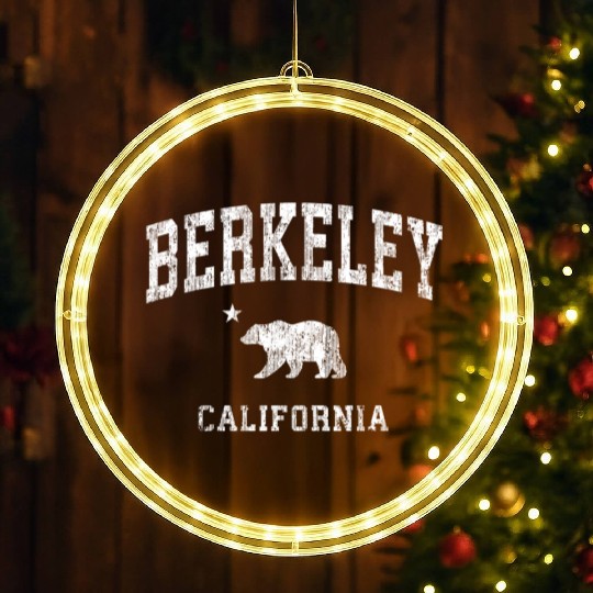Berkeley California Ca Distressed Sports LED Christmas Window Lights