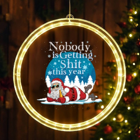 Santa 2020 Claus Ugly Bad Santa LED Christmas Window Lights