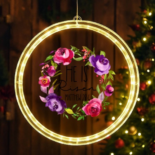He Is Risen Floral Easter For Christiann Mom LED Christmas Window Lights