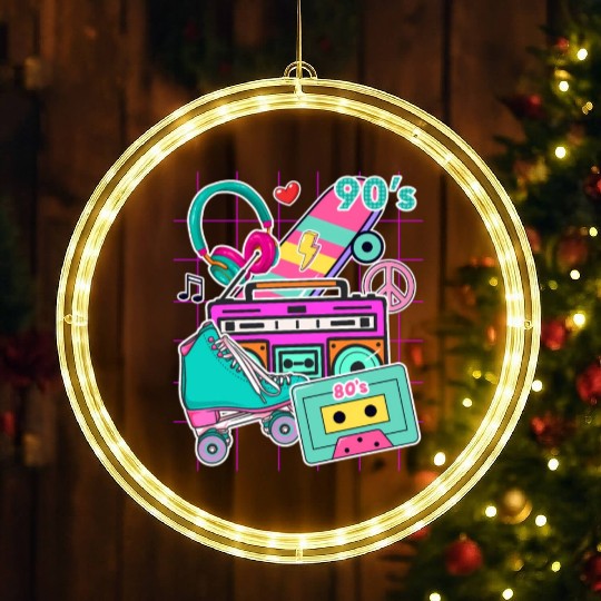 80'S 90'S Party Elements - Pop - Music Cassette LED Christmas Window Lights