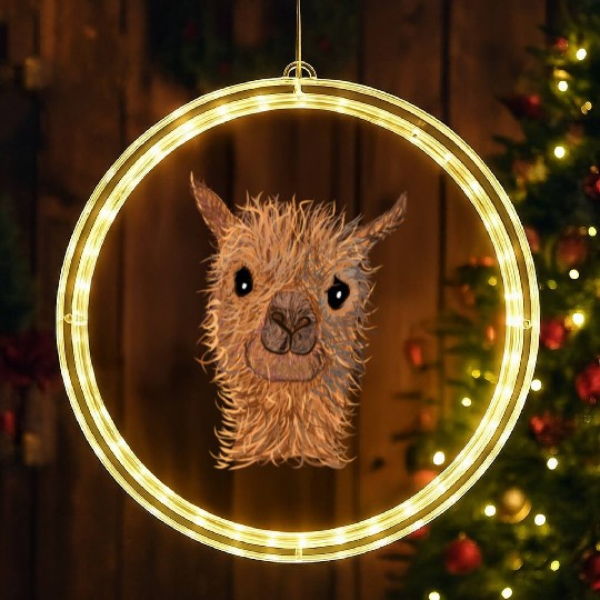 Alpaca Lama Sweet Alpaca Sweet Alpaca Alpaca Head LED Christmas Window Lights