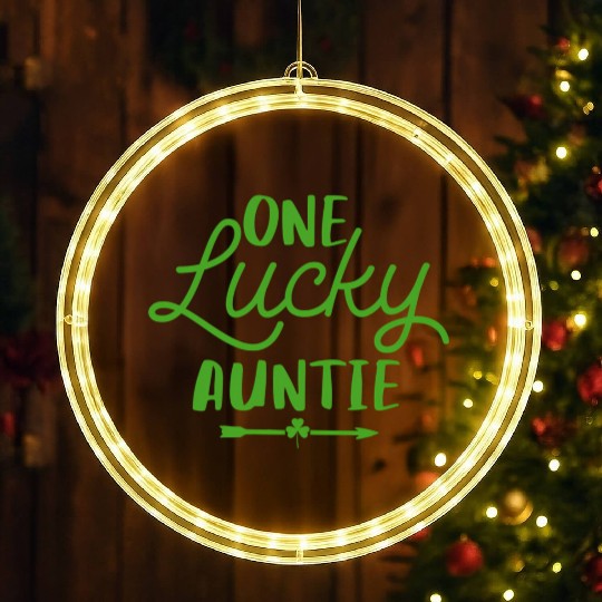 One Lucky Auntie St Patrick'S Day Irish Lucky Aunt LED Christmas Window Lights