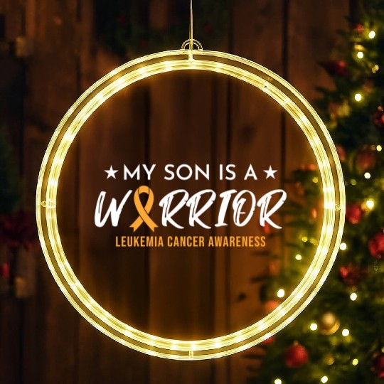 Son Warrior Leukemia Cancer LED Christmas Window Lights