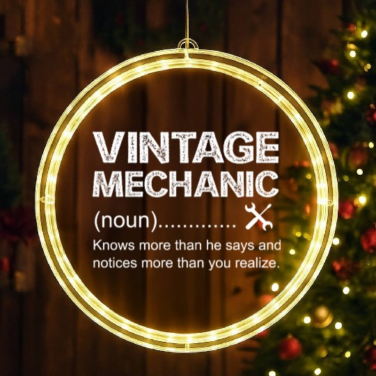 Vintage Mechanic Noun LED Christmas Window Lights