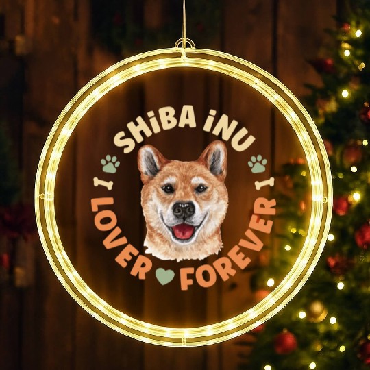 Shiba Inu Lover Forever LED Christmas Window Lights