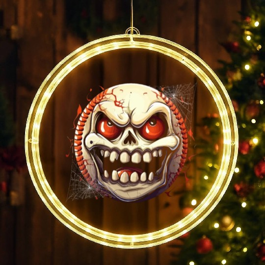 Baseball Halloween Trick Or Treat Baseball Player LED Christmas Window Lights