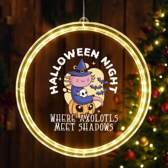 Axolotl Halloween Trick Or Treat Amphibian Axolotl LED Christmas Window Lights