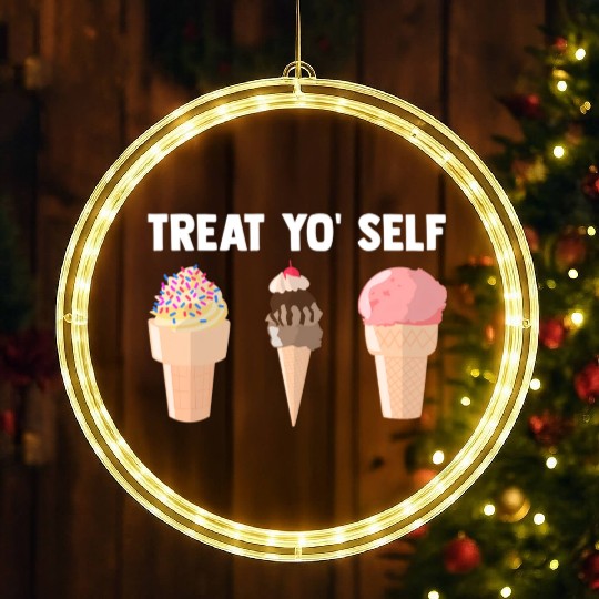 Ice Cream Treat Yo' Self Summertime Sherbet Gelato LED Christmas Window Lights