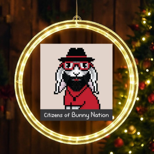 Citizens of Bunny Nation NFT #20 Artwork LED Christmas Window Lights