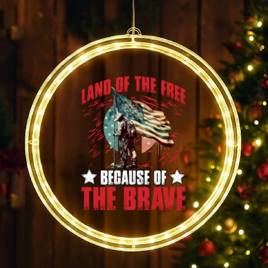 Land of the free because of the Brave LED Christmas Window Lights