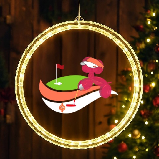 Summer Golf Balloon Dog LED Christmas Window Lights