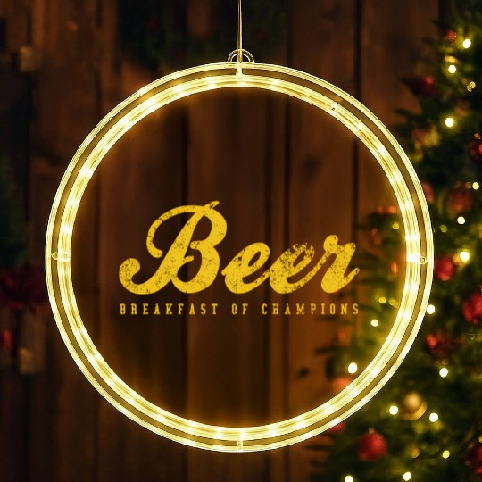 Beer Breakfast Of Champions Inred LED Christmas Window Lights