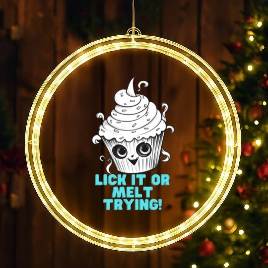 Whimsical Monochrome Ice Cream LED Christmas Window Lights