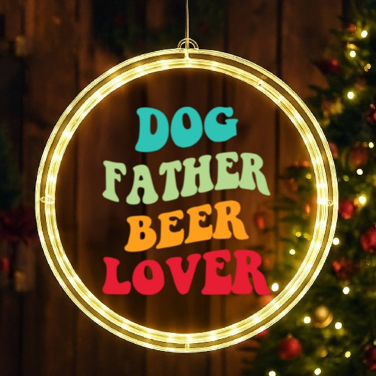 Dog Father Beer Lover Iii LED Christmas Window Lights