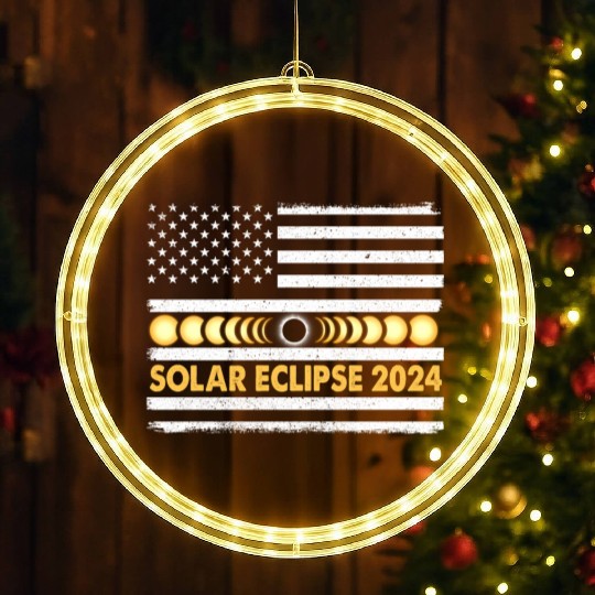 Total Solar Eclipse 2024 Totality Phases Us LED Christmas Window Lights