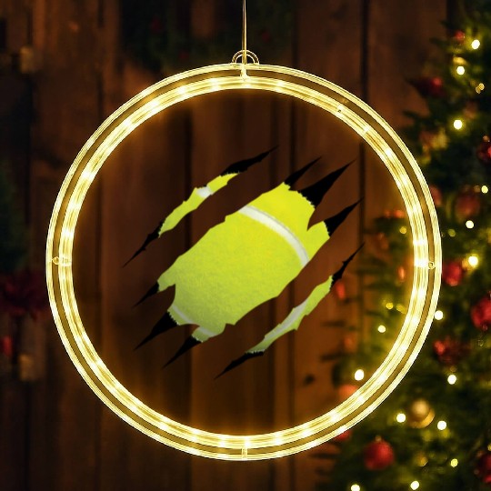 Player And Coach Tennis Tennis Ball Inside LED Christmas Window Lights