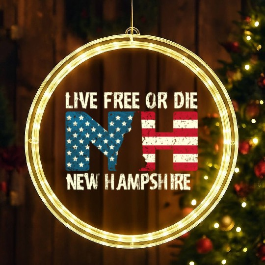 New Hampshire Patriotic Live Free Or Die Product LED Christmas Window Lights