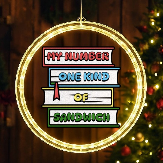 My Number One Kind Of Sandwich Book Lovers LED Christmas Window Lights