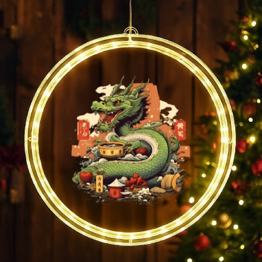 Sushi Dragon Japanesse Kawaii 5 Transparan LED Christmas Window Lights