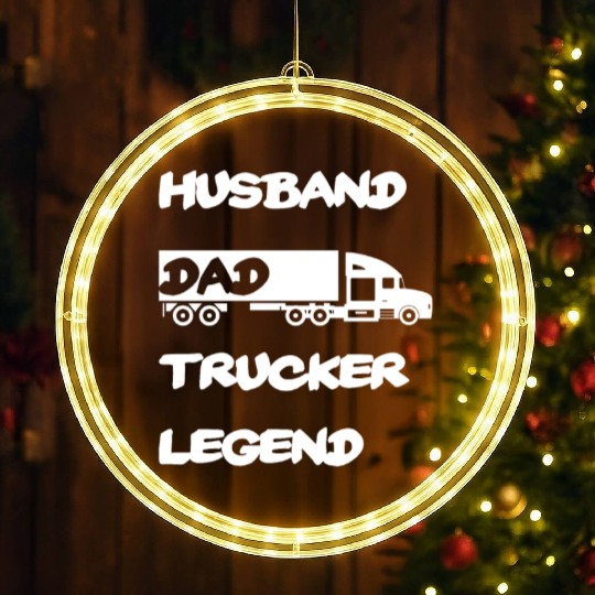 Veteran Dad Trucker Legend Fathersday LED Christmas Window Lights