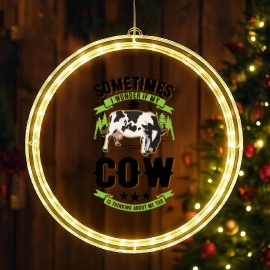 Cow Cattle Breeder Farmer Cows LED Christmas Window Lights