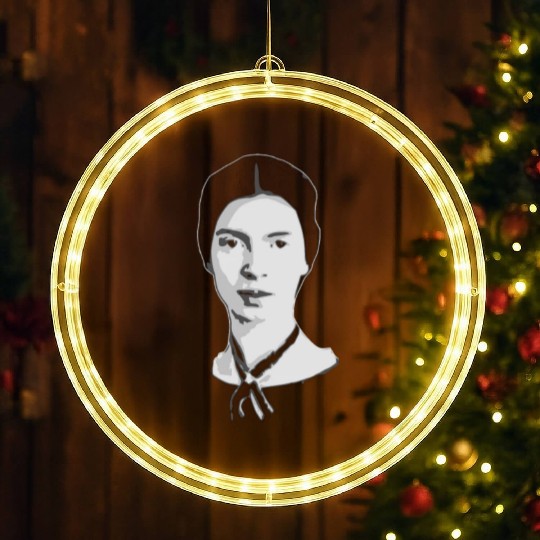 Emily Dickinson Black and White LED Christmas Window Lights