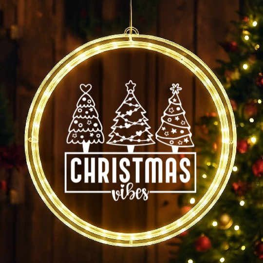 Christmas Vibes - Christmas Tree - Merry Christmas LED Christmas Window Lights