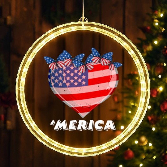 Patriotism Merica Pride US Patriots USA Fan LED Christmas Window Lights