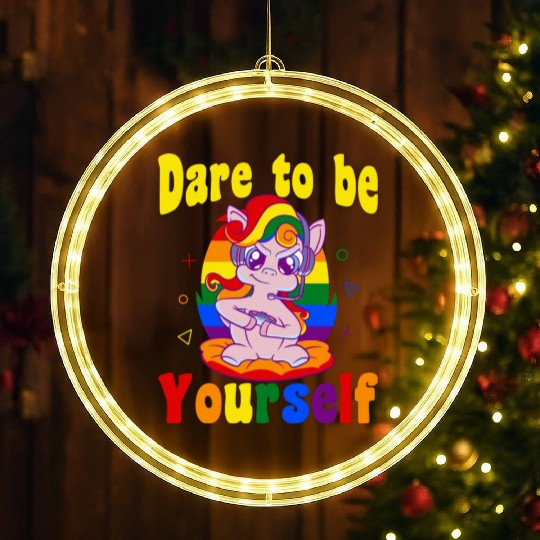 Dare to be Gaymer Lesbian Girl Gamer gift LED Christmas Window Lights
