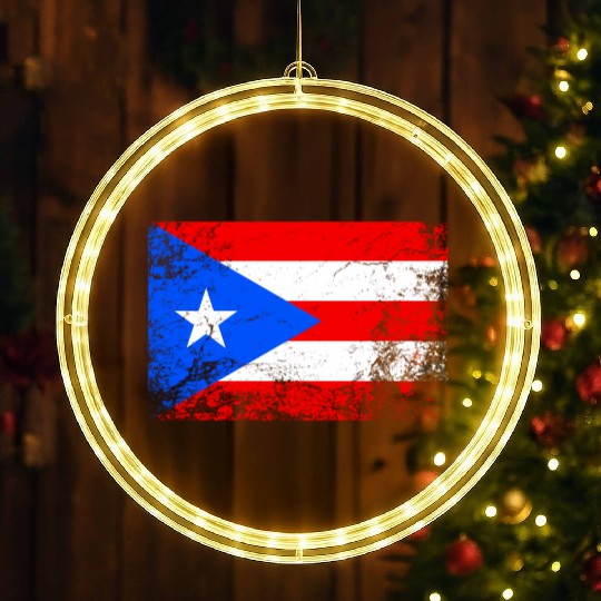 Puerto Rico National Flag LED Christmas Window Lights