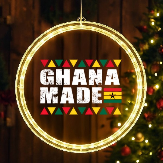 Ghana Made Black Star Country Flag LED Christmas Window Lights