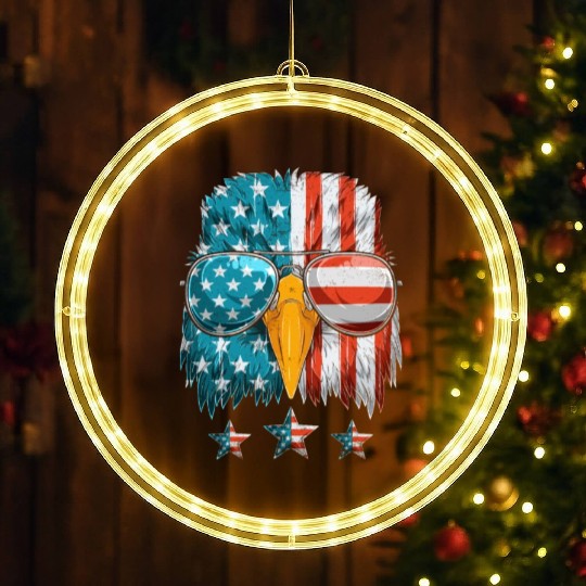 Patriots America Ealge Stars and Stripes US Pride LED Christmas Window Lights