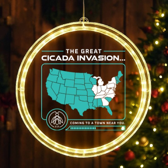 Cicada Invasion Coming To These States In Us Map LED Christmas Window Lights