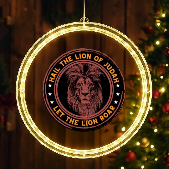 Hail the lion of Judah let the lion roar bible LED Christmas Window Lights