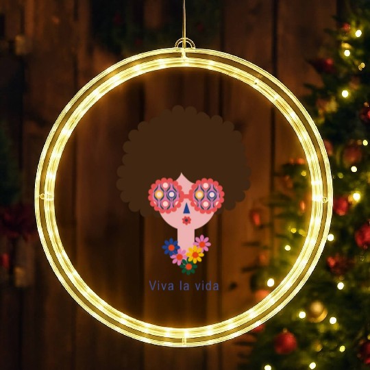 Cute Frida Kahlo In Colorful Summer Vacation LED Christmas Window Lights