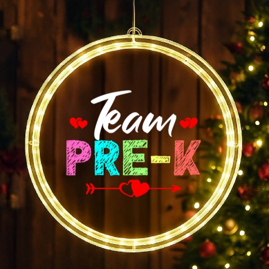 Team Pre K Teacher LED Christmas Window Lights