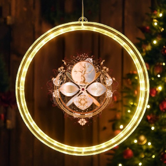 magic amulet, golden tree of life symbol LED Christmas Window Lights