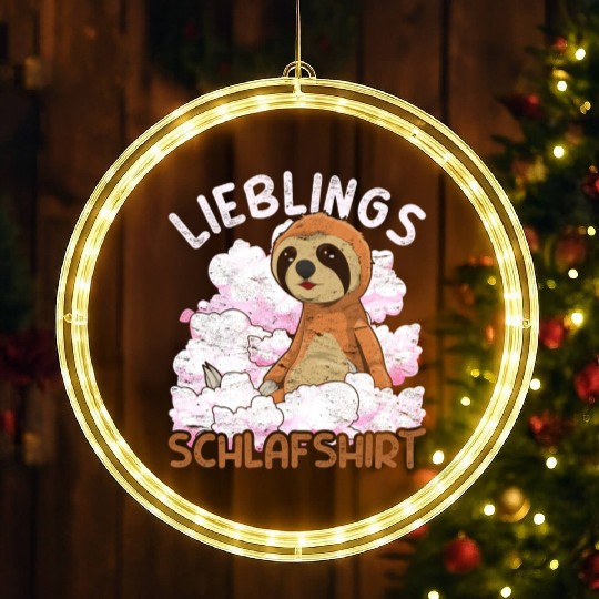 Night owl sloth gift favorite sleep LED Christmas Window Lights