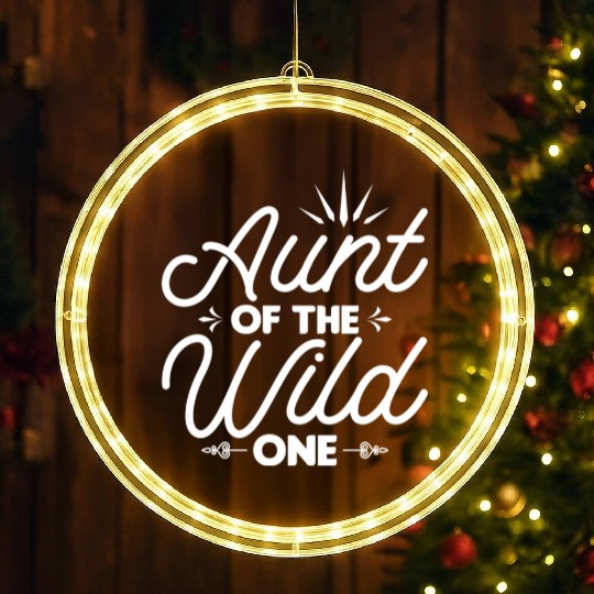 Family Auntie Aunt green LED Christmas Window Lights