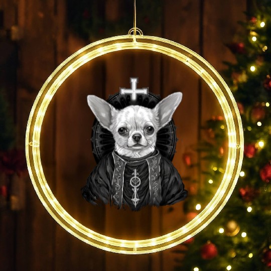 Chihuahua - Pope Dog Church Vatican Catholic LED Christmas Window Lights