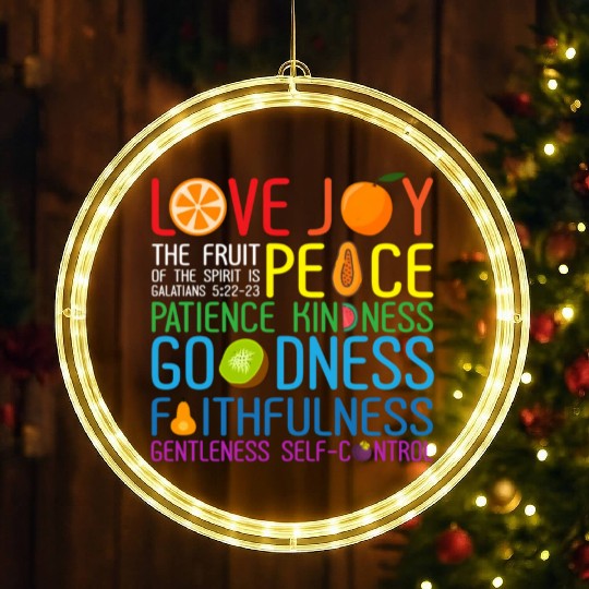 Love Joy The Fruit Of The Spirit Is Peace Patience LED Christmas Window Lights
