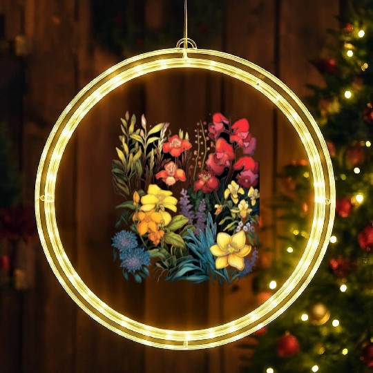 Orchids Flowers Garden Blossom Orchid Lover LED Christmas Window Lights