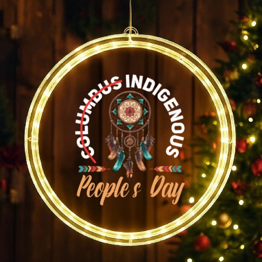Aboriginal Indians Indigenous Native American Day LED Christmas Window Lights